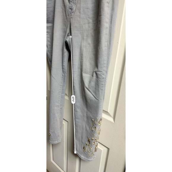 016-019 Soft Surroundings Women's 18W Light Wash Embroidered‎ Straight Leg Jeans - Picture 6 of 13